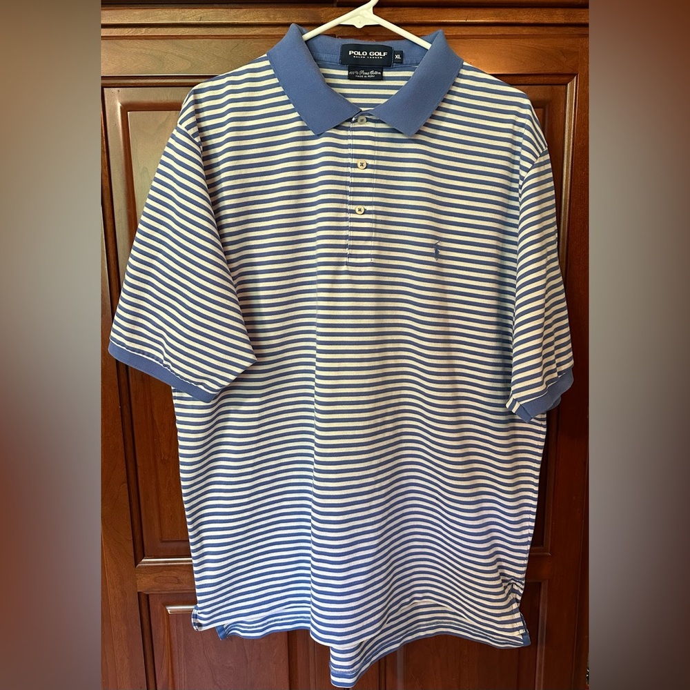 Polo Golf by Ralph Lauren Men's Blue Striped Shirt